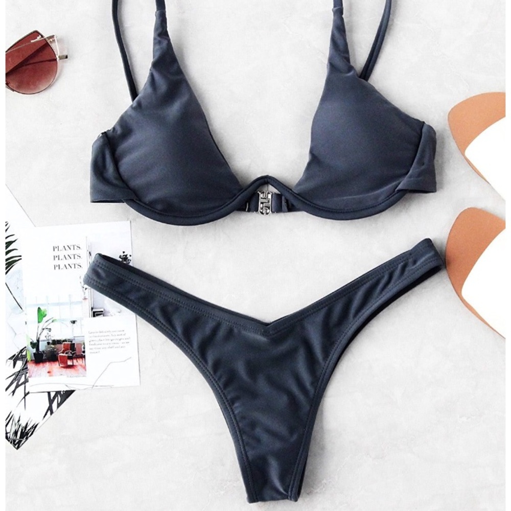 SALE!!New Grey Brazilian Bikini with Underwire Top
